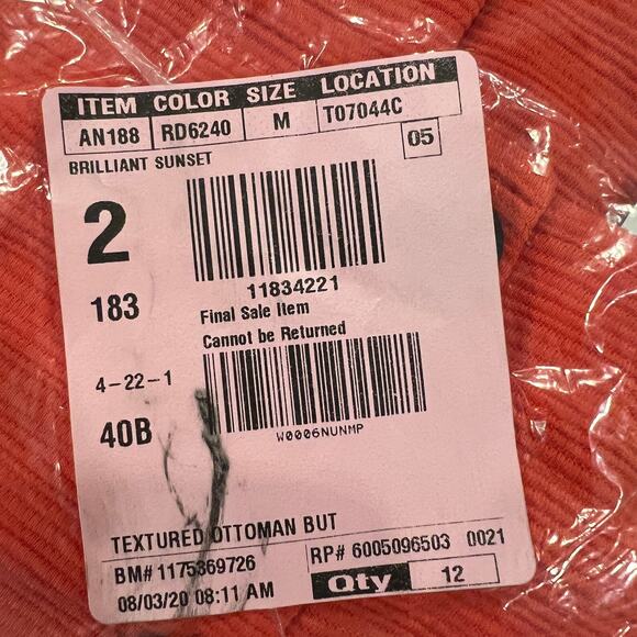 NWT J. Crew Orange/Red Textured Button-Front Tank - Picture 4 of 9